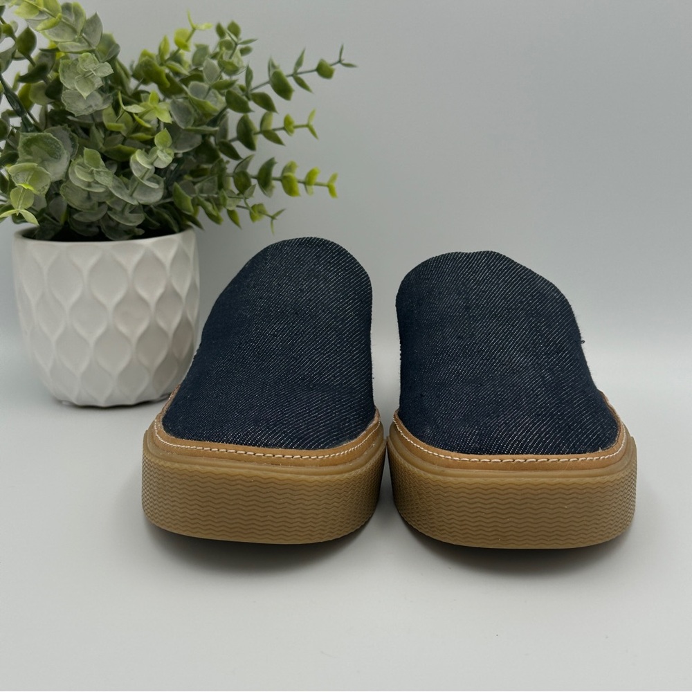 Toms Women’s Sunrise Navy Denim Blue Slip On Mules Size 7.5 - Picture 3 of 10